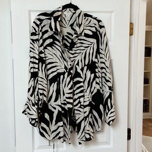 H&M Zebra Print Linen Blouse and pant set